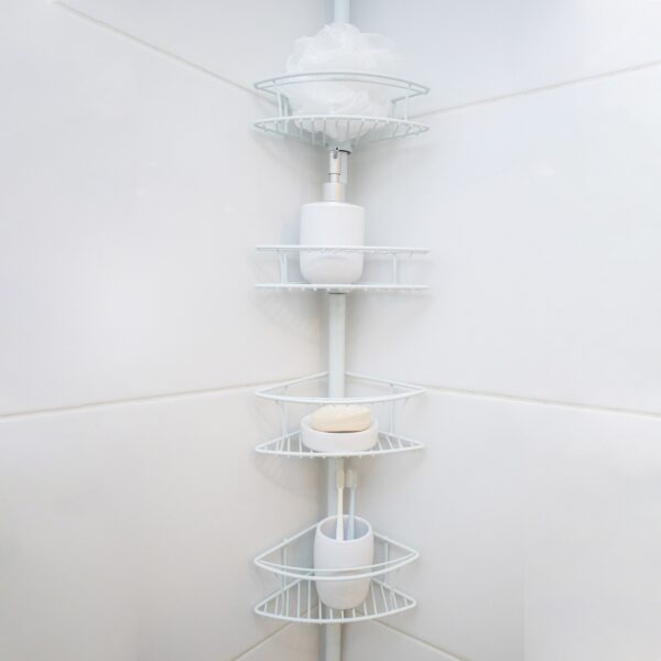 Esquinero baño blanco 4 repisas