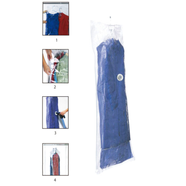 Bolsa para almacenar ropa al vacío con colgador